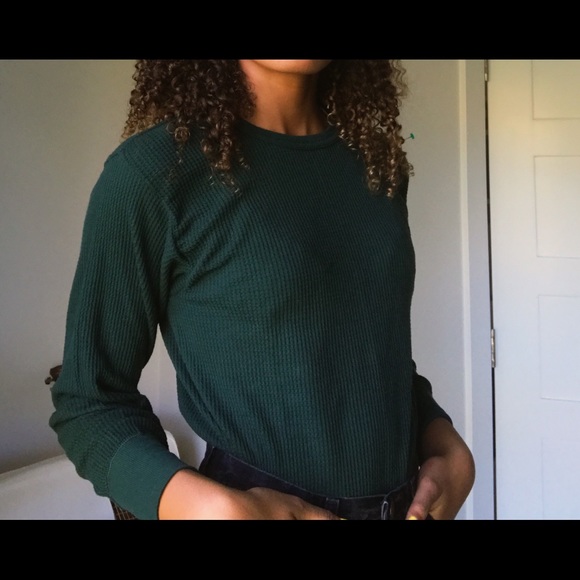 Brandy Melville Tops - forest green brandy Melville style waffle knit tee